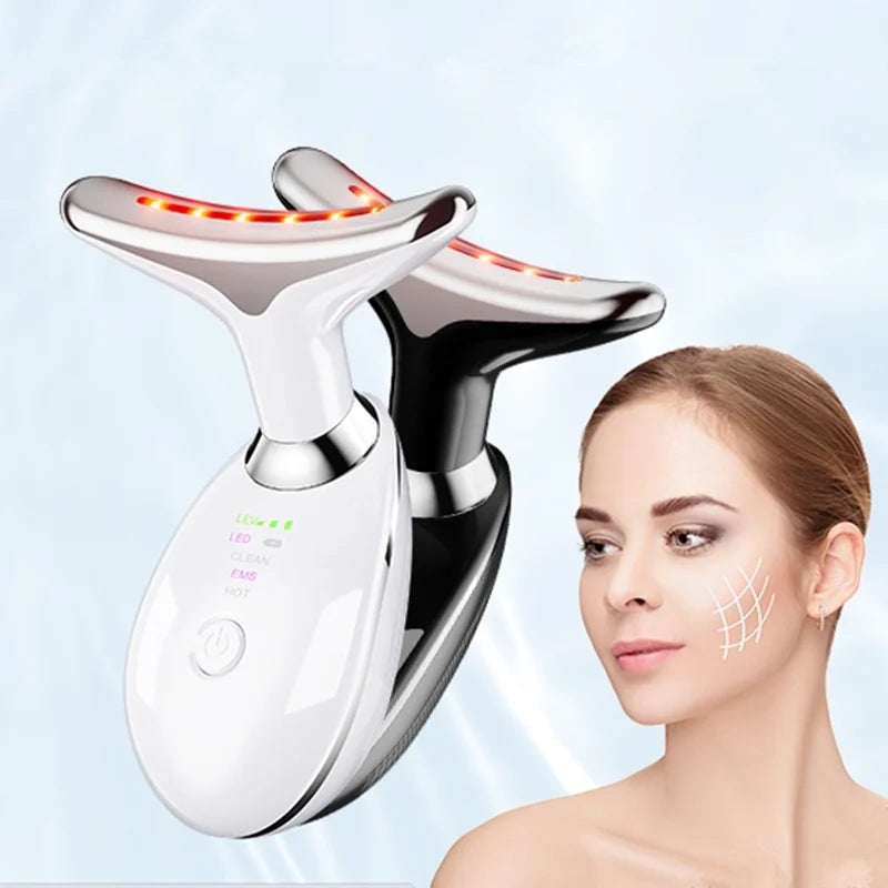 LED Tricolor Facial & Neck Massager - Firm & Tighten Skin
