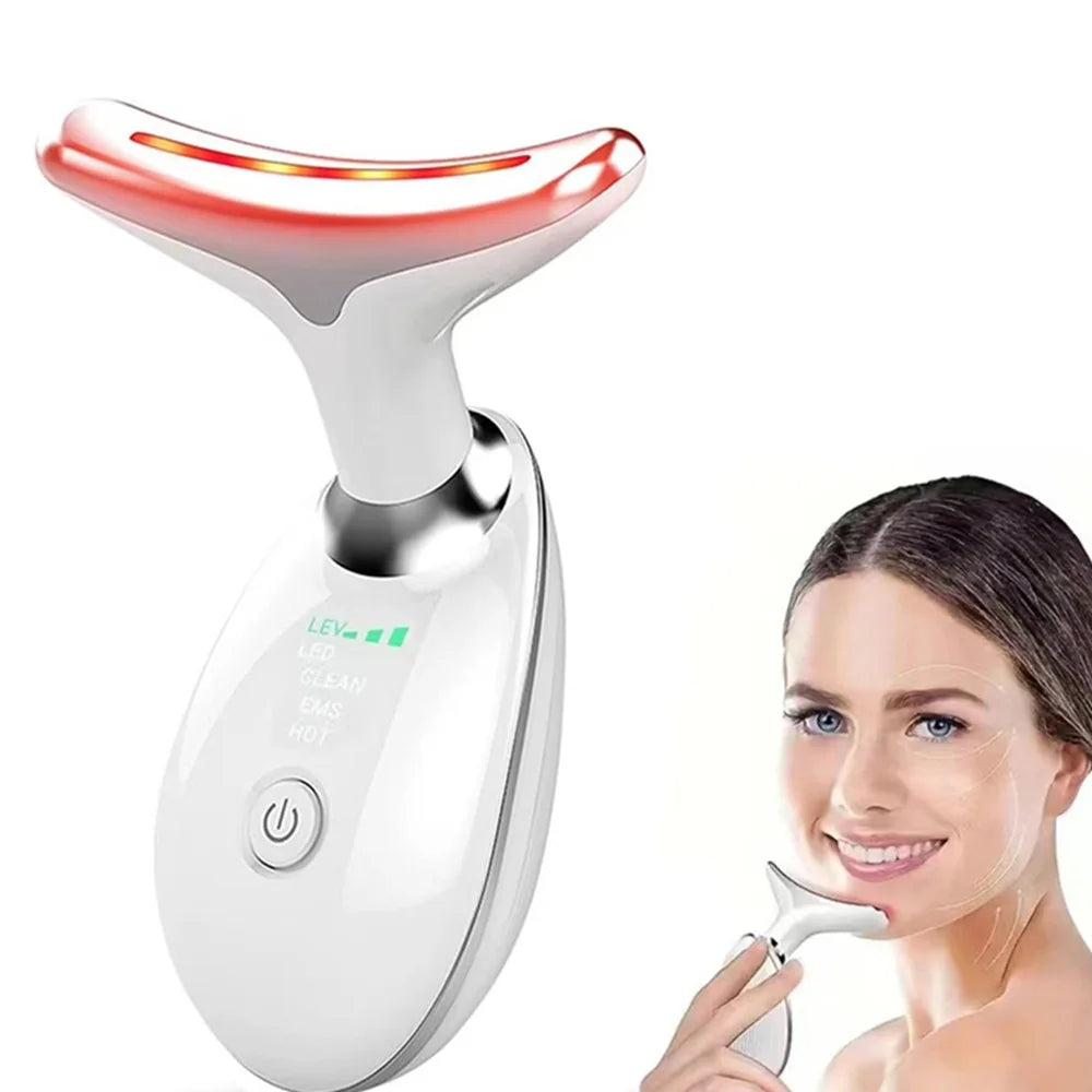 LED Tricolor Facial & Neck Massager - Firm & Tighten Skin