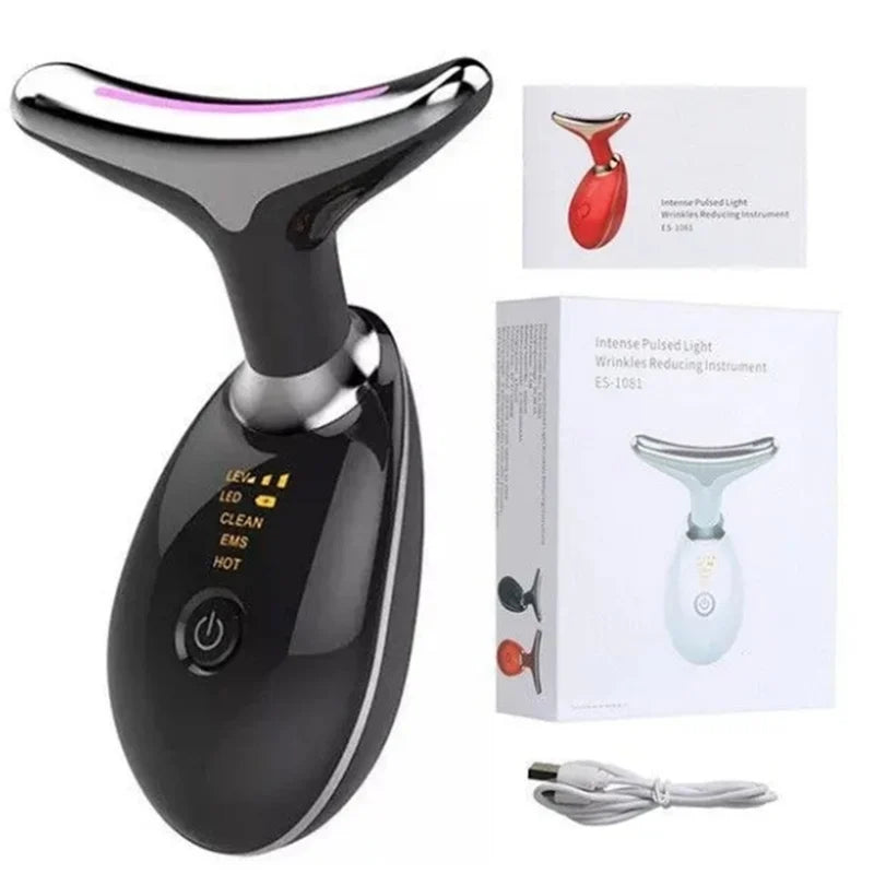 LED Tricolor Facial & Neck Massager - Firm & Tighten Skin