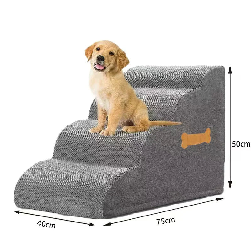 Pet Stairs For Large Dogs & Cats: Extra Wide Non-Slip High Bed Steps
