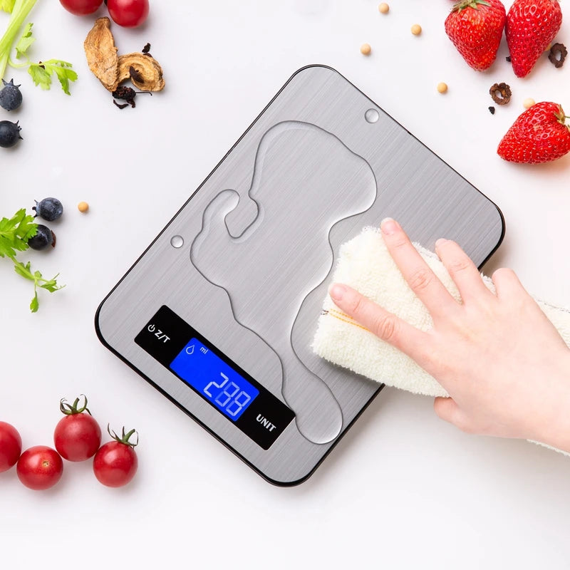 Waterproof Digital Kitchen Scale: 5kg/10kg/20kg Stainless Steel Balance