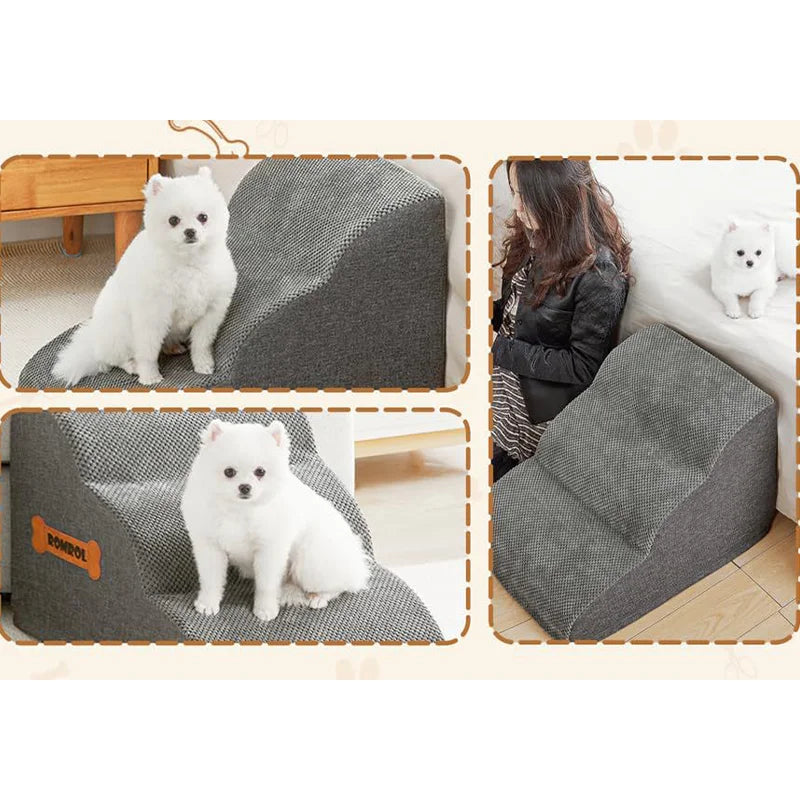 Pet Stairs For Large Dogs & Cats: Extra Wide Non-Slip High Bed Steps