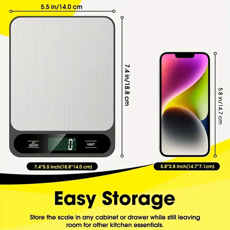 10kg Waterproof Digital Kitchen Scale with LCD Display for Baking