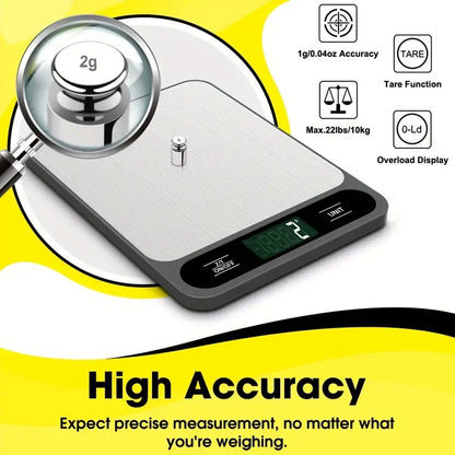 10kg Waterproof Digital Kitchen Scale with LCD Display for Baking