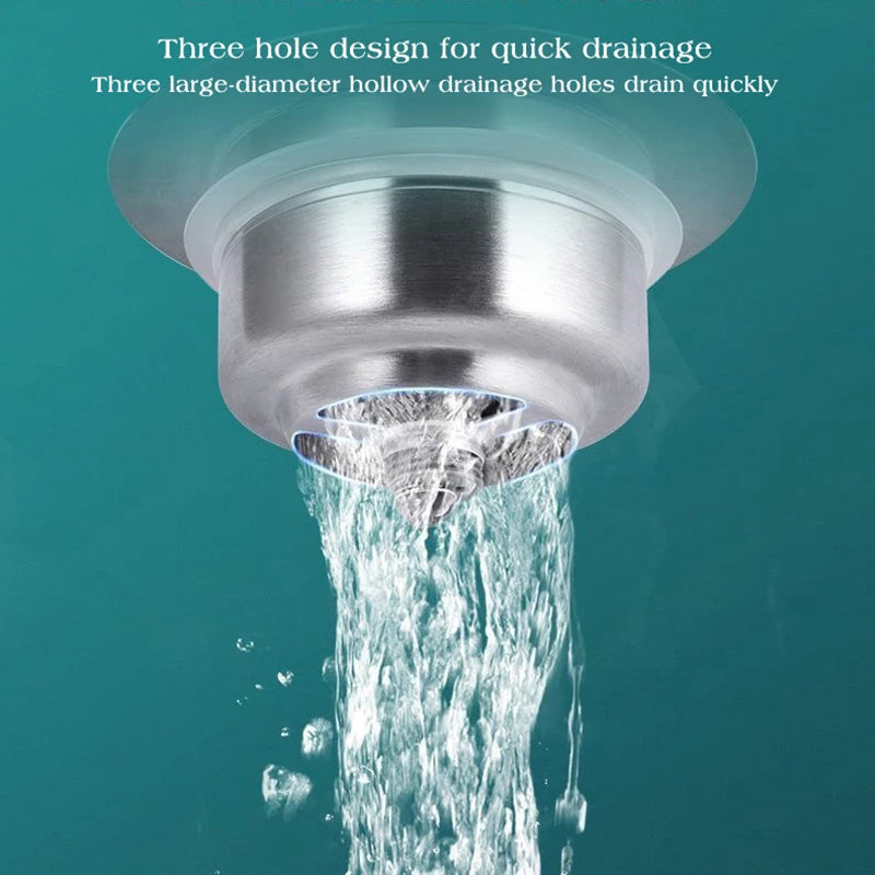 Pop Up Sink Filter: 3-in-1 Strainer & Leak-Proof Plug
