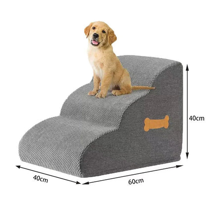 Pet Stairs For Large Dogs & Cats: Extra Wide Non-Slip High Bed Steps