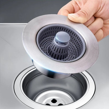 Pop Up Sink Filter: 3-in-1 Strainer & Leak-Proof Plug