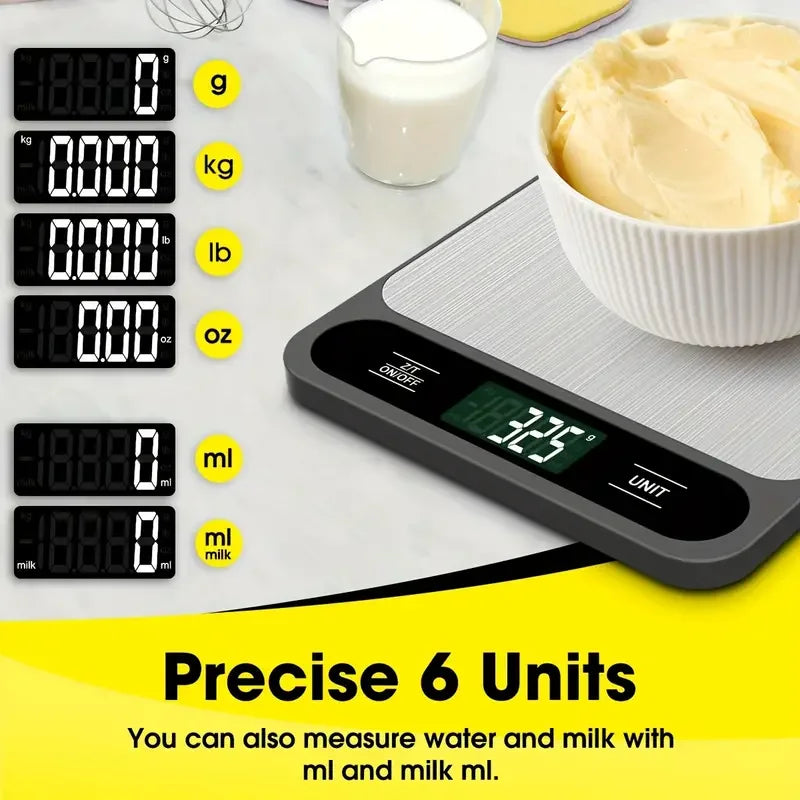 10kg Waterproof Digital Kitchen Scale with LCD Display for Baking